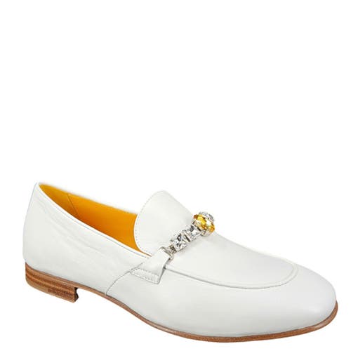 Madison Maison Flat Jewel Loafer In White