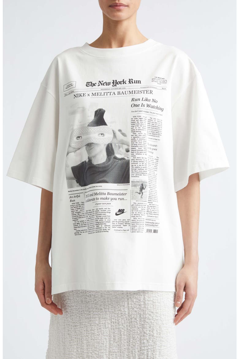 x Nike The New York Run Cotton Graphic T-Shirt, Main, color, WHITE
