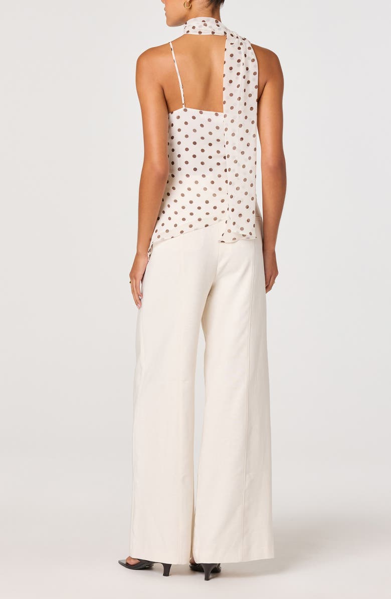 ASTR the Label Adrie Polka Dot Asymmetric Scarf Neck Top, Alternate, color, Cream Polka Dot
