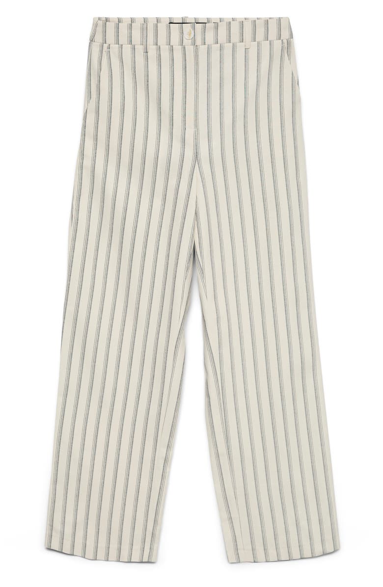 VERO MODA Miona Stripe Straight Leg Pants, Alternate, color, Snow White W. China Blue