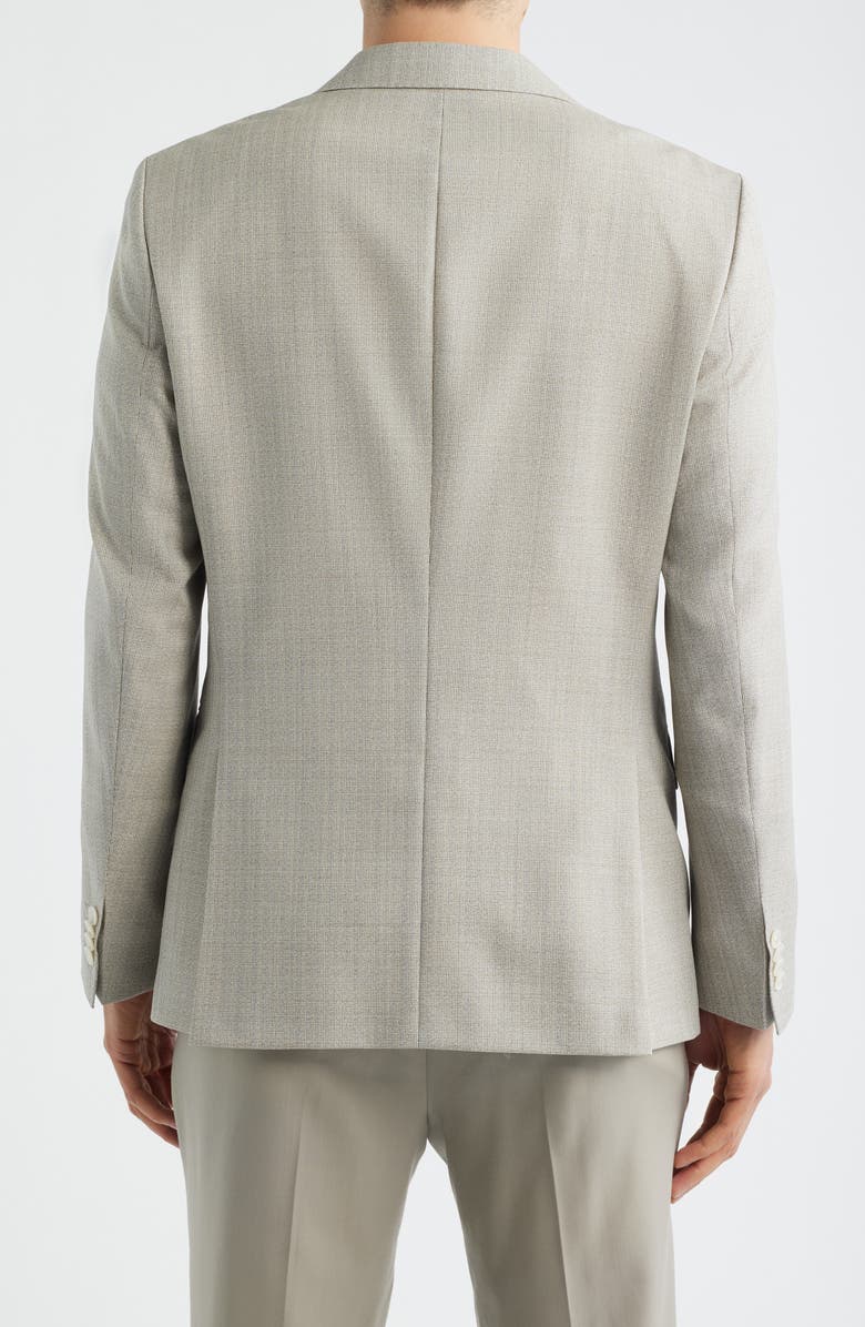 BOSS Hutson Slim Fit Tan Mélange Virgin Wool Sport Coat, Alternate, color, Open White
