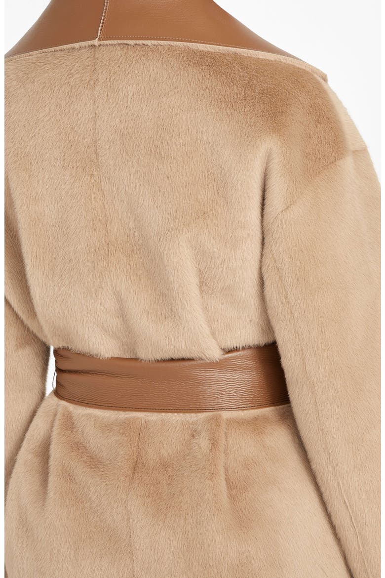 Ines Reversible Faux Leather & Faux Fur Coat, Alternate, color, LIGHT TAUPE