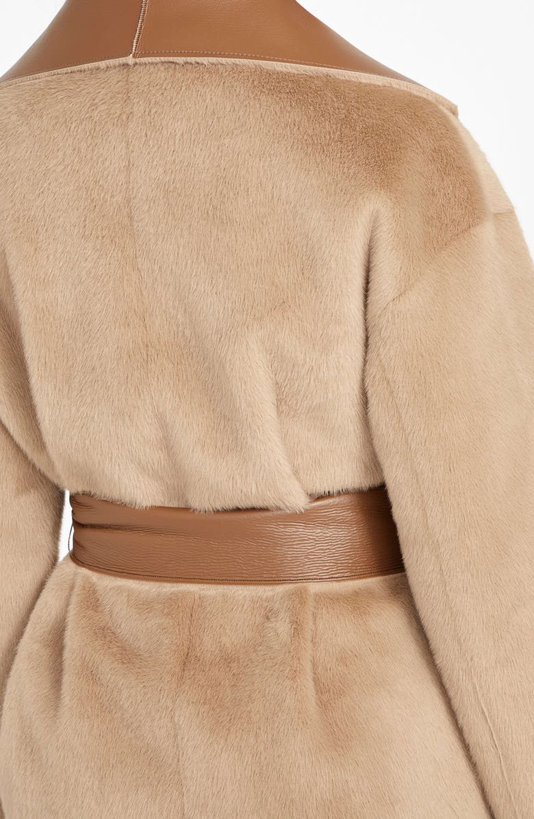 Marciano Ines Reversible Faux Leather & Faux Fur Coat, Alternate, color, Light Taupe