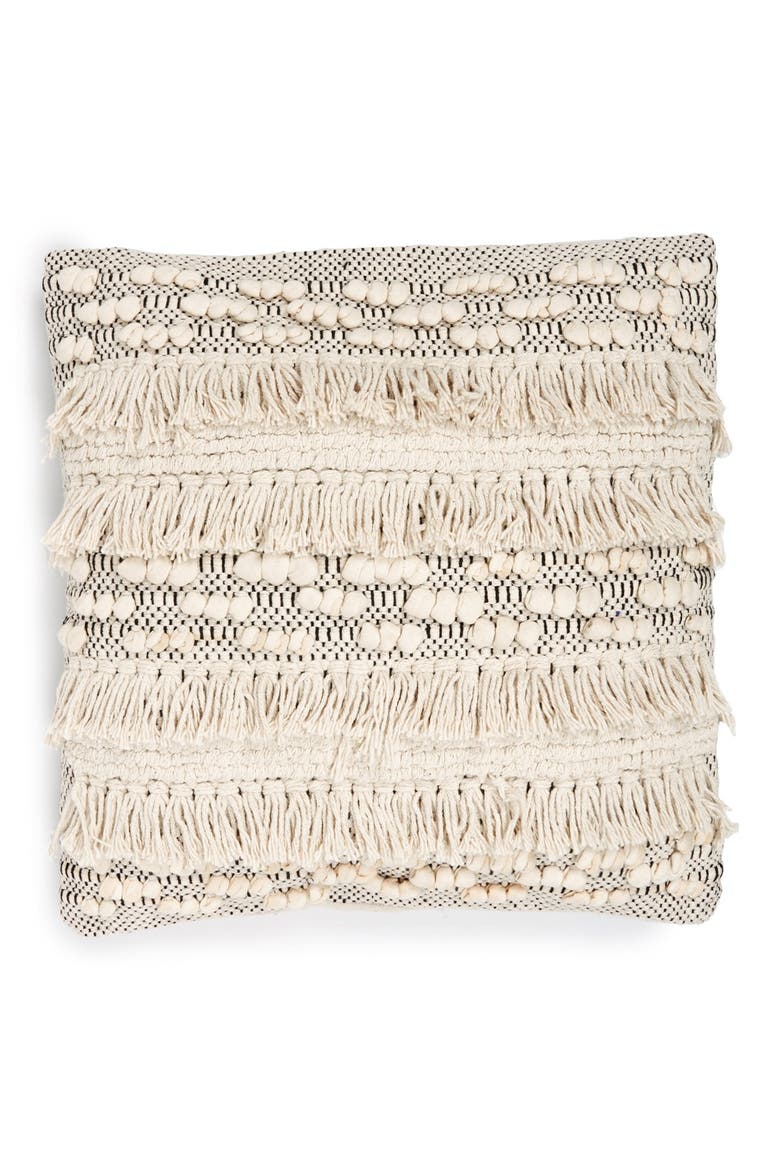 Fringe Accent Pillow, Main, color, IVORY