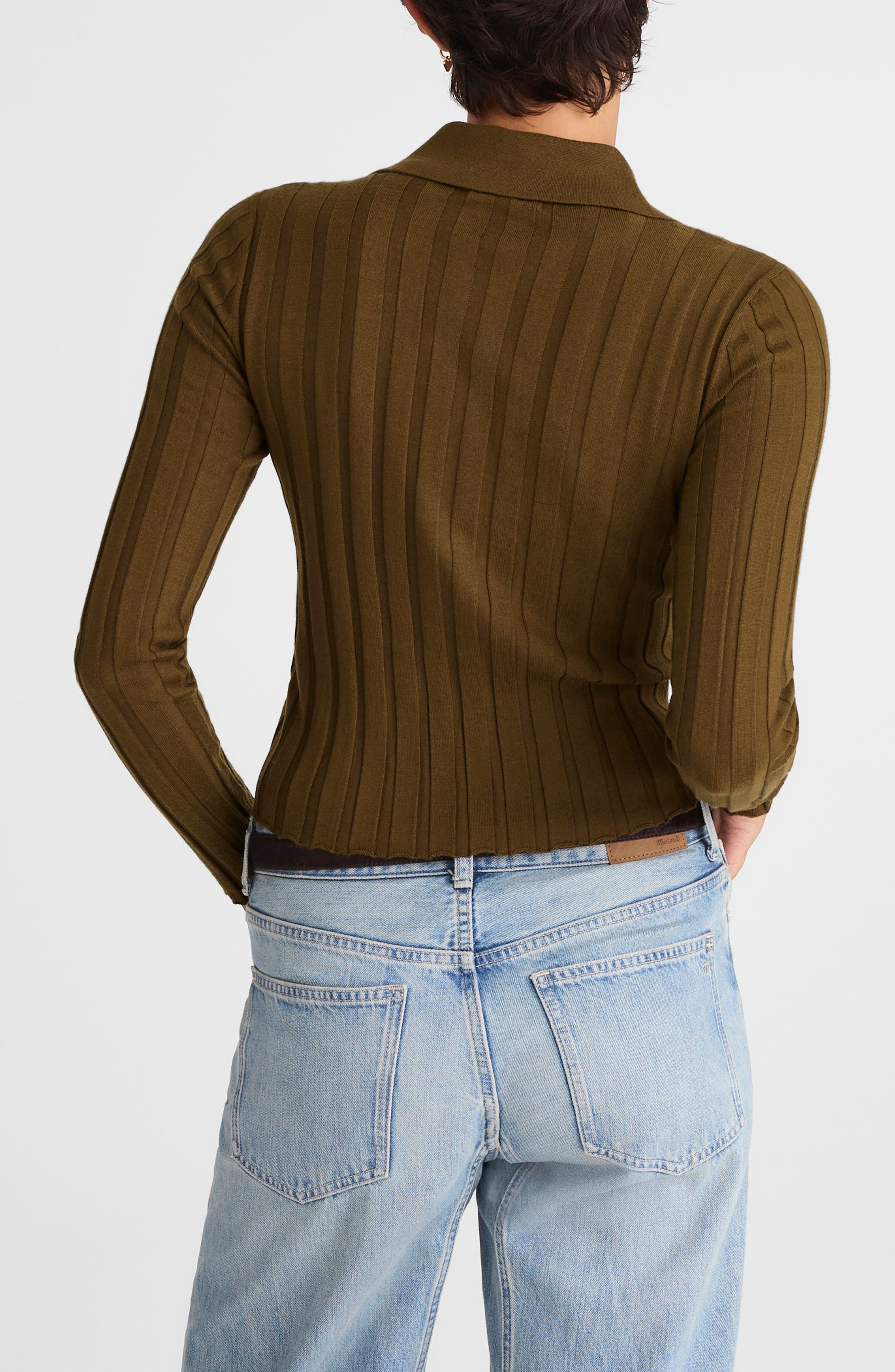 Merino Wool & Silk Polo Sweater - image 4