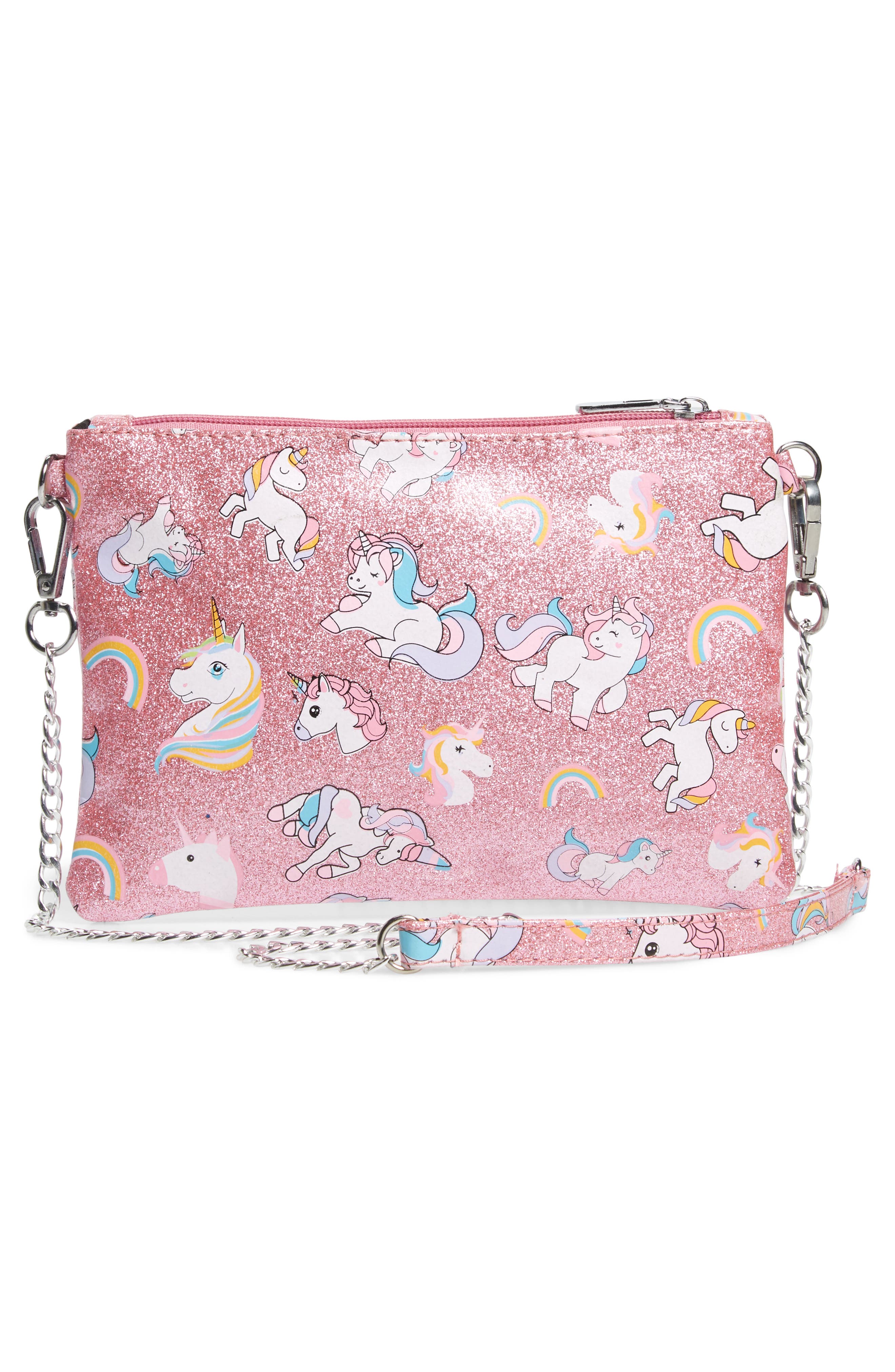 Bari Lynn Glitter Unicorn Shoulder Bag, Alternate, color, 