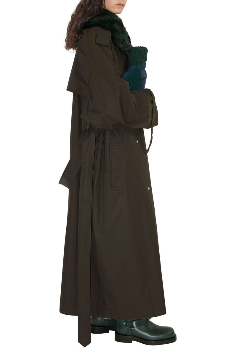Burberry Kennington Oversize Water Resistant Trench Coat with Removable Faux Fur Trim, Alternate, color, 