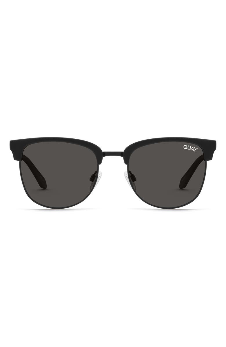 QUAY Evasive 46mm Polarized Square Sunglasses, Main, color, Black/ Smoke Polarized