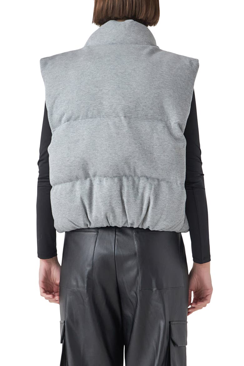 Knit Puffer Vest, Alternate, color, GREY