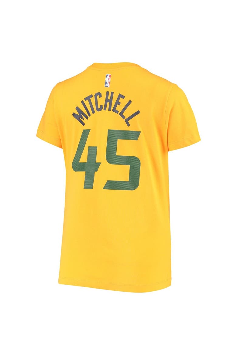 Women's Nike Donovan Mitchell Gold Utah Jazz 2019/20 City Edition Name & Number T-Shirt, Alternate, color, Gold