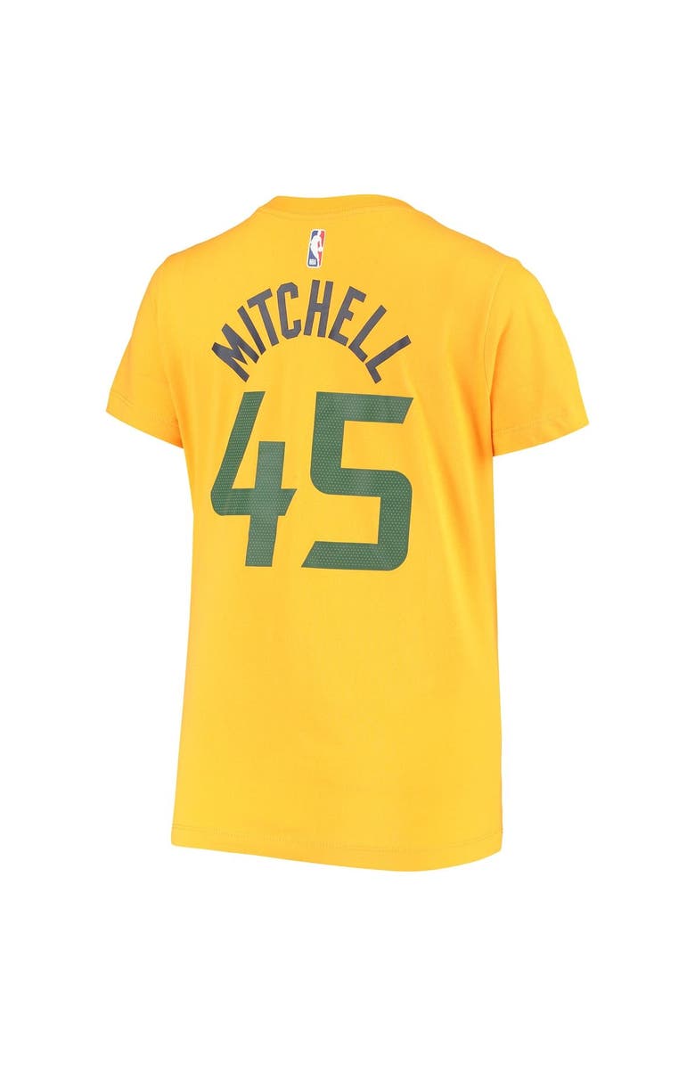 Nike Women's Nike Donovan Mitchell Gold Utah Jazz 2019/20 City Edition Name & Number T-Shirt, Alternate, color,