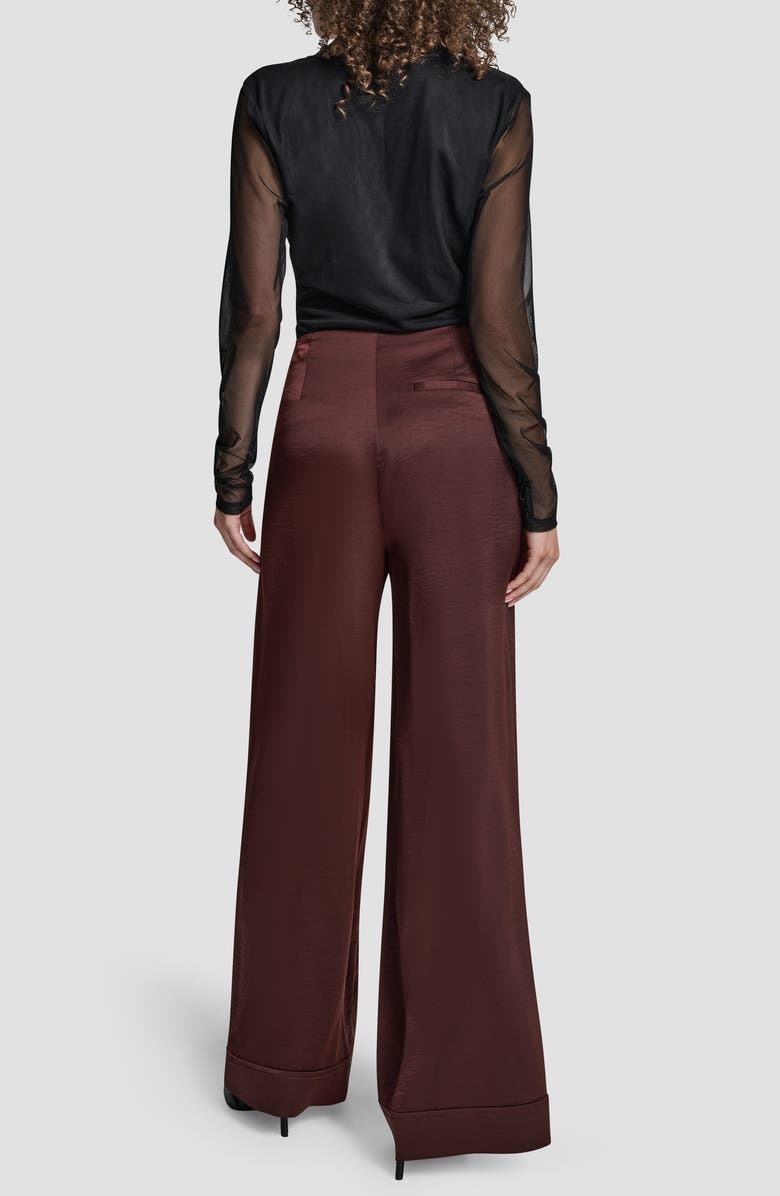 DKNY Wide Leg Pants, Alternate, color, Bitter Chocolate