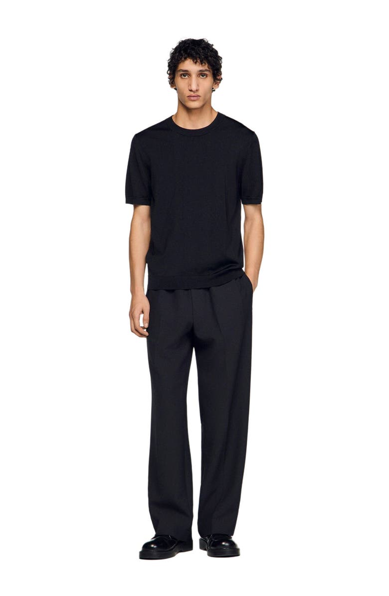 SANDRO Knitted T-shirt, Alternate, color, Black