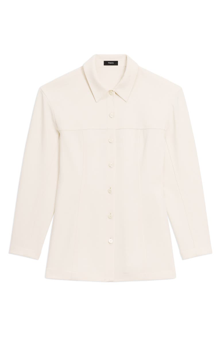 Sculpted Seam Long Sleeve Button-Up Shirt, Alternate, color, RICE