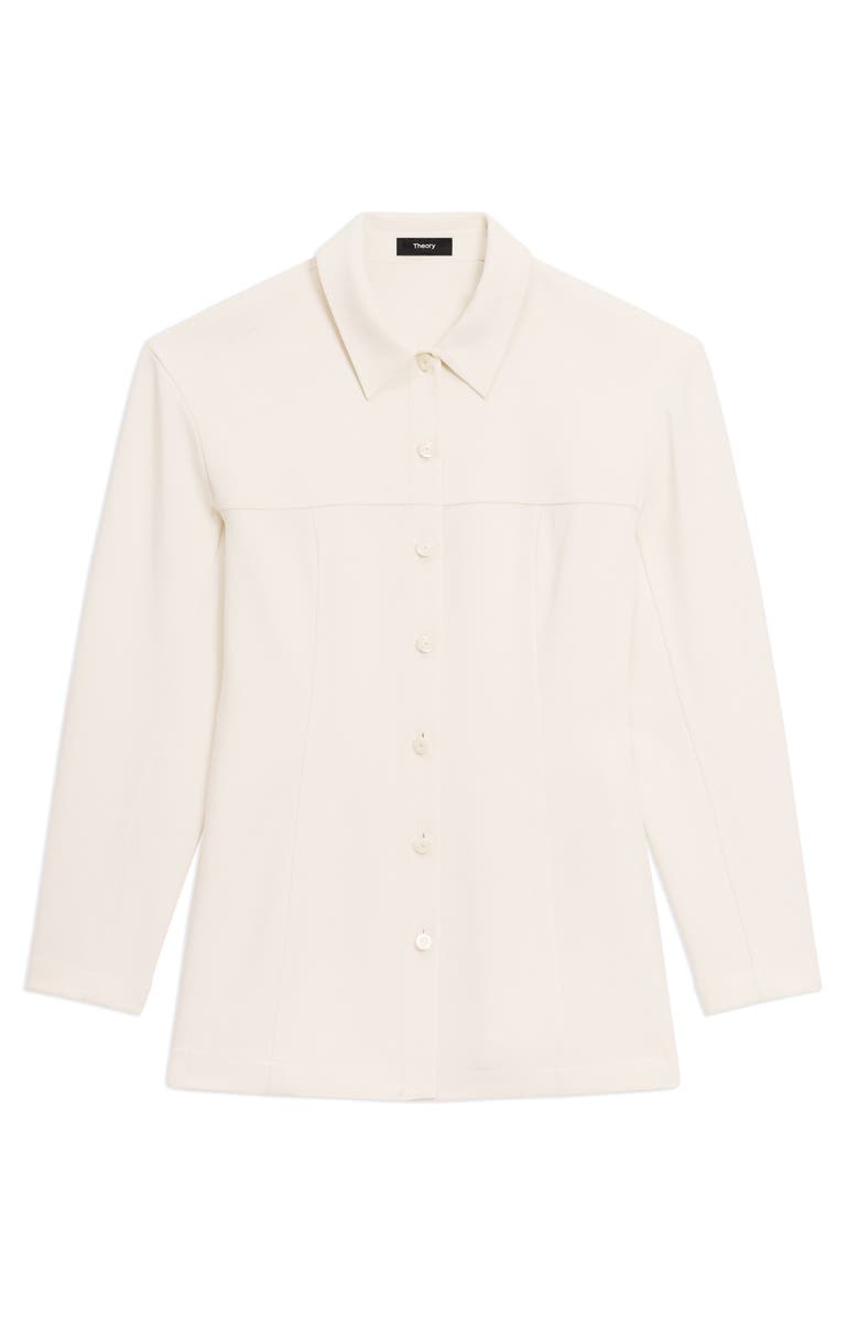 Theory Sculpted Seam Long Sleeve Button-Up Shirt, Alternate, color, Rice