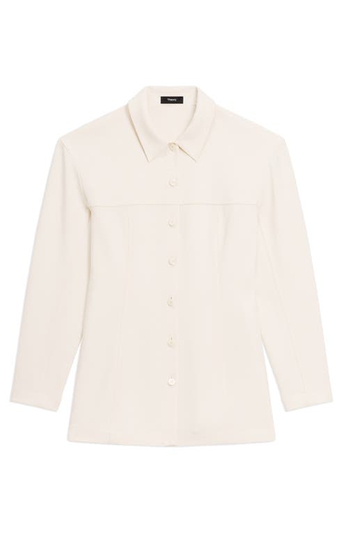 Theory Sculpted Seam Long Sleeve Button-up Shirt In Animal Print