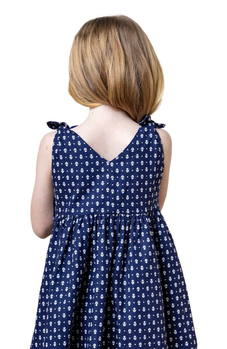 Hope & Henry Girls' Sleeveless Bow Shoulder Swing Dress in Linen, Kids, Alternate, color, 