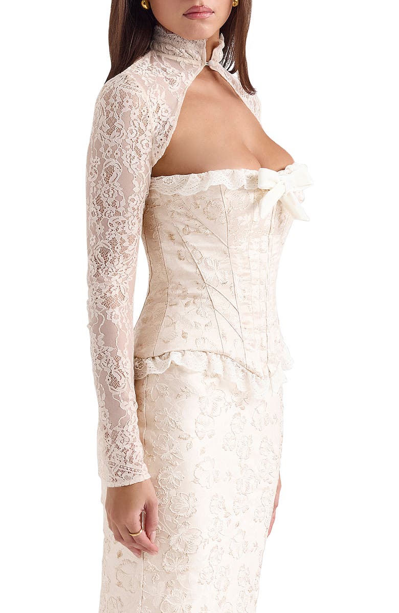 HOUSE OF CB Perdita Corset Top & Bolero Set, Alternate, color, Ivory