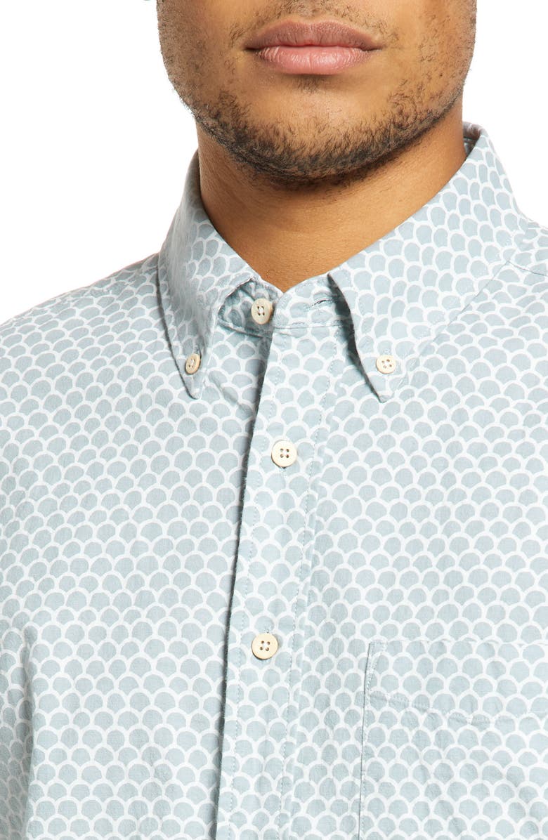 Faherty Playa Regular Fit Print Short Sleeve Button-Down Shirt, Alternate, color, 