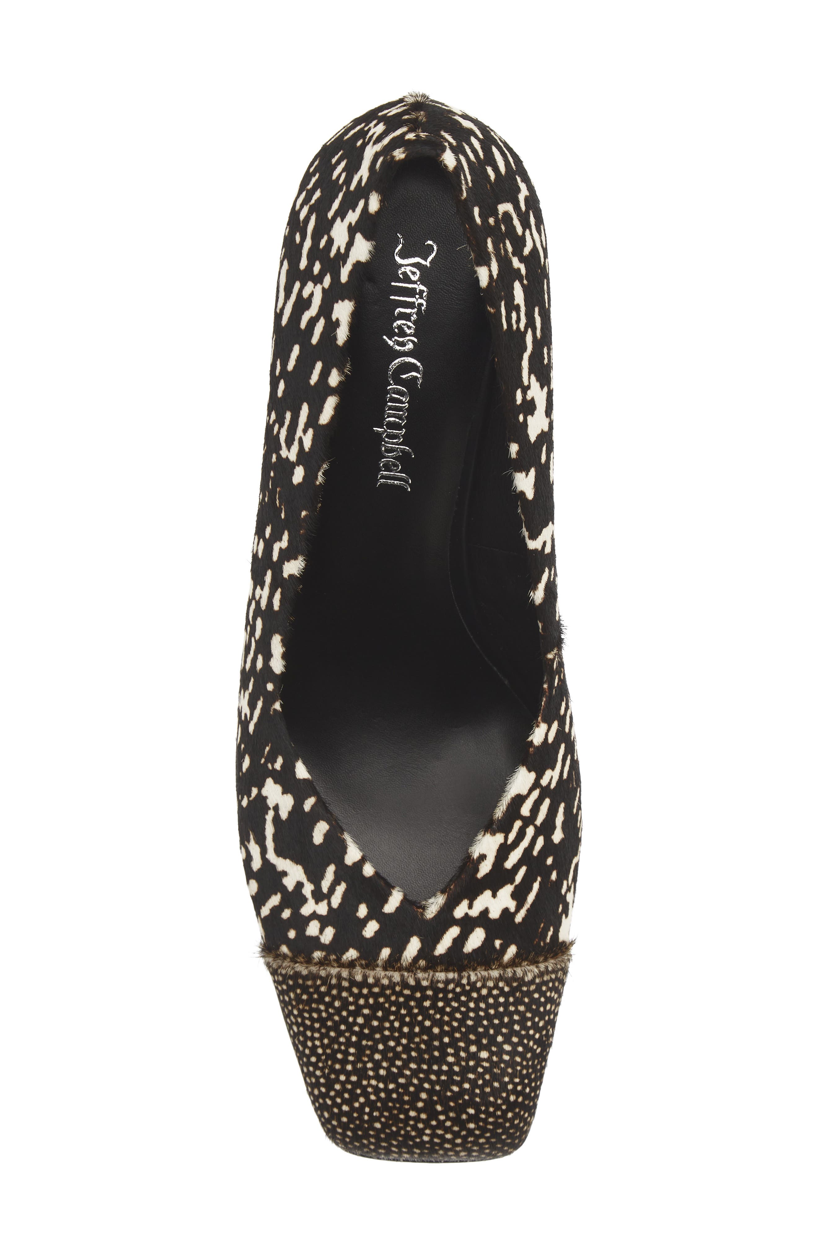 Sound Square Toe Pump, Alternate, color, BLACK WHITE HAIR