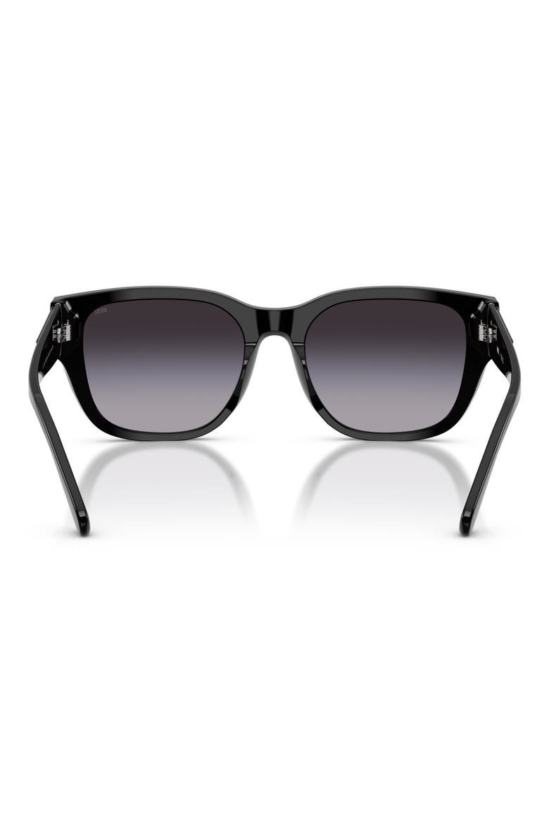 56mm Square Sunglasses, Alternate, color, SHINY BLACK / GREY GRADIENT
