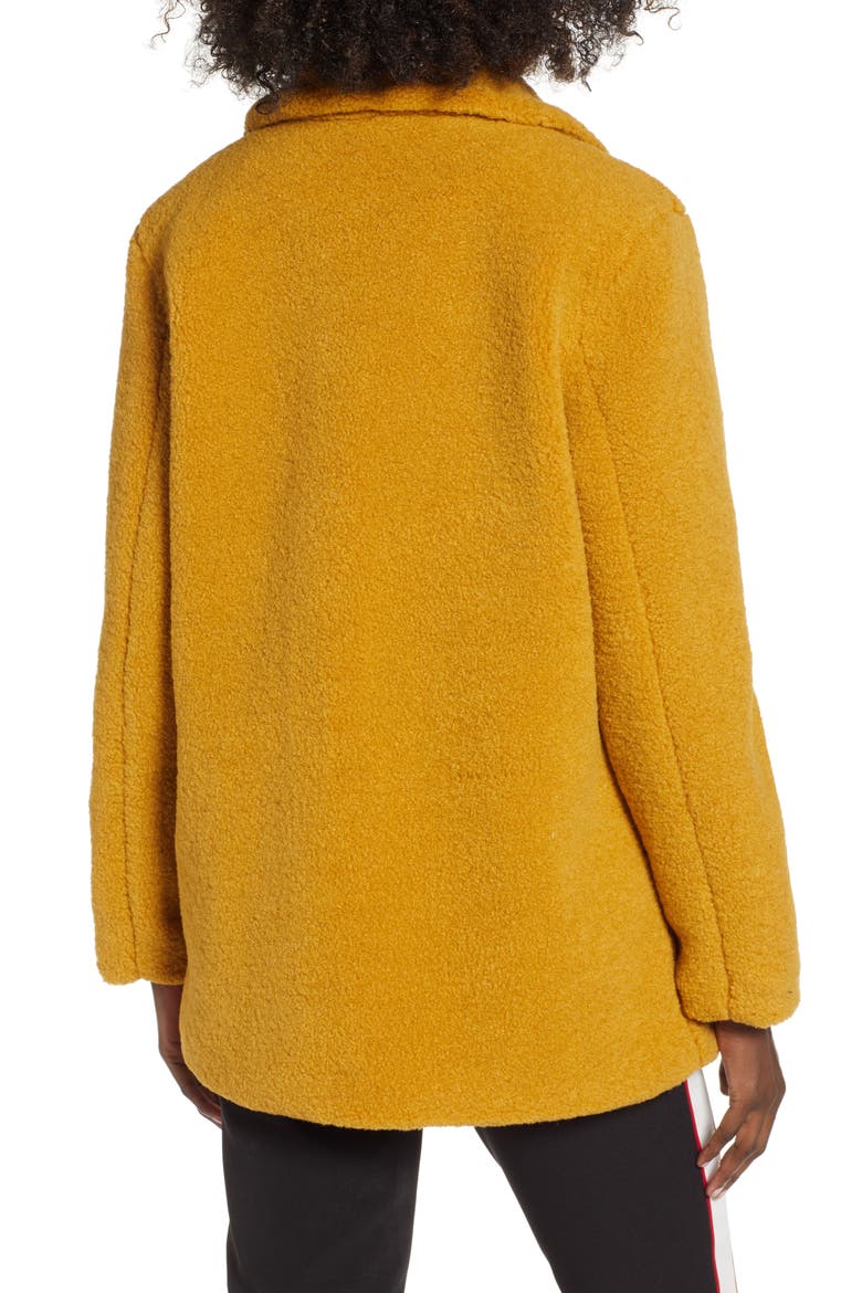 Textured Double Breasted Coat, Alternate, color, YELLOW MINERAL