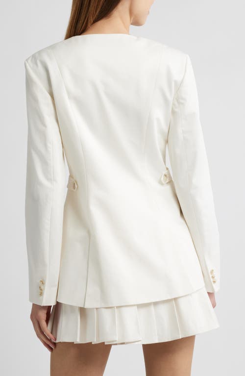 French Connection Sabine Slim Fit Stretch Cotton Twill Jacket In White