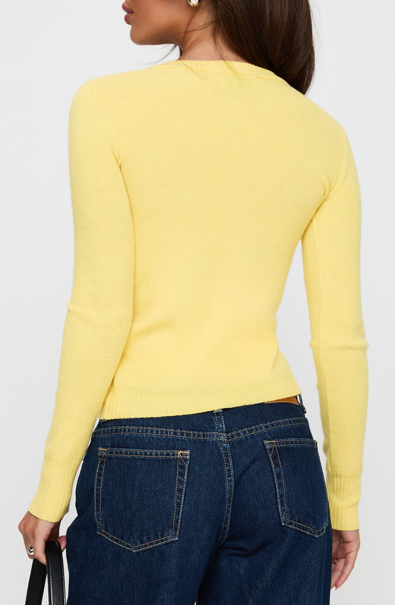 Princess Polly Lauraine Lemon Cardigan, Alternate, color, Lemon