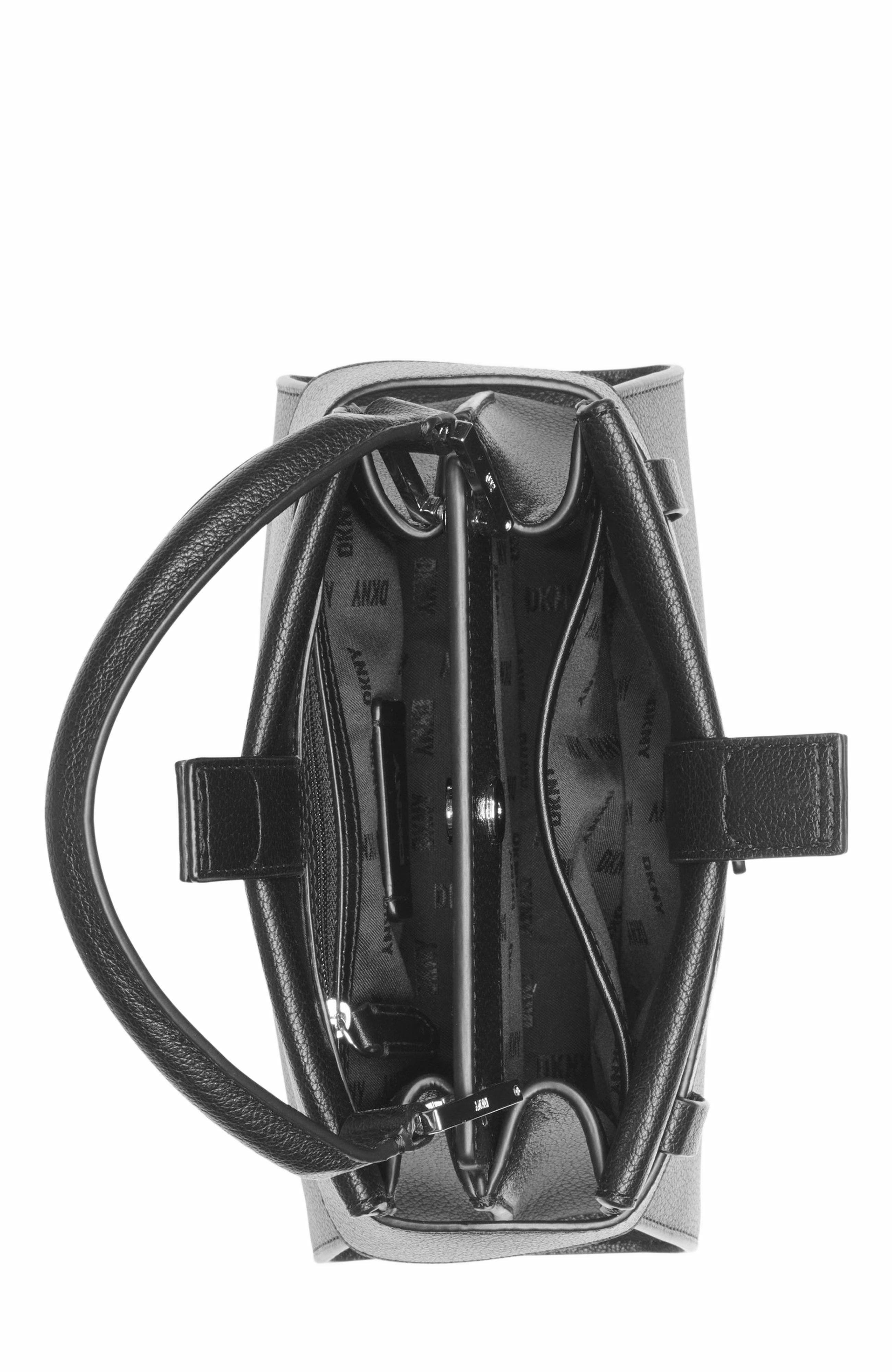 DKNY Bleeker Small Satchel, Alternate, color, Black/Silver