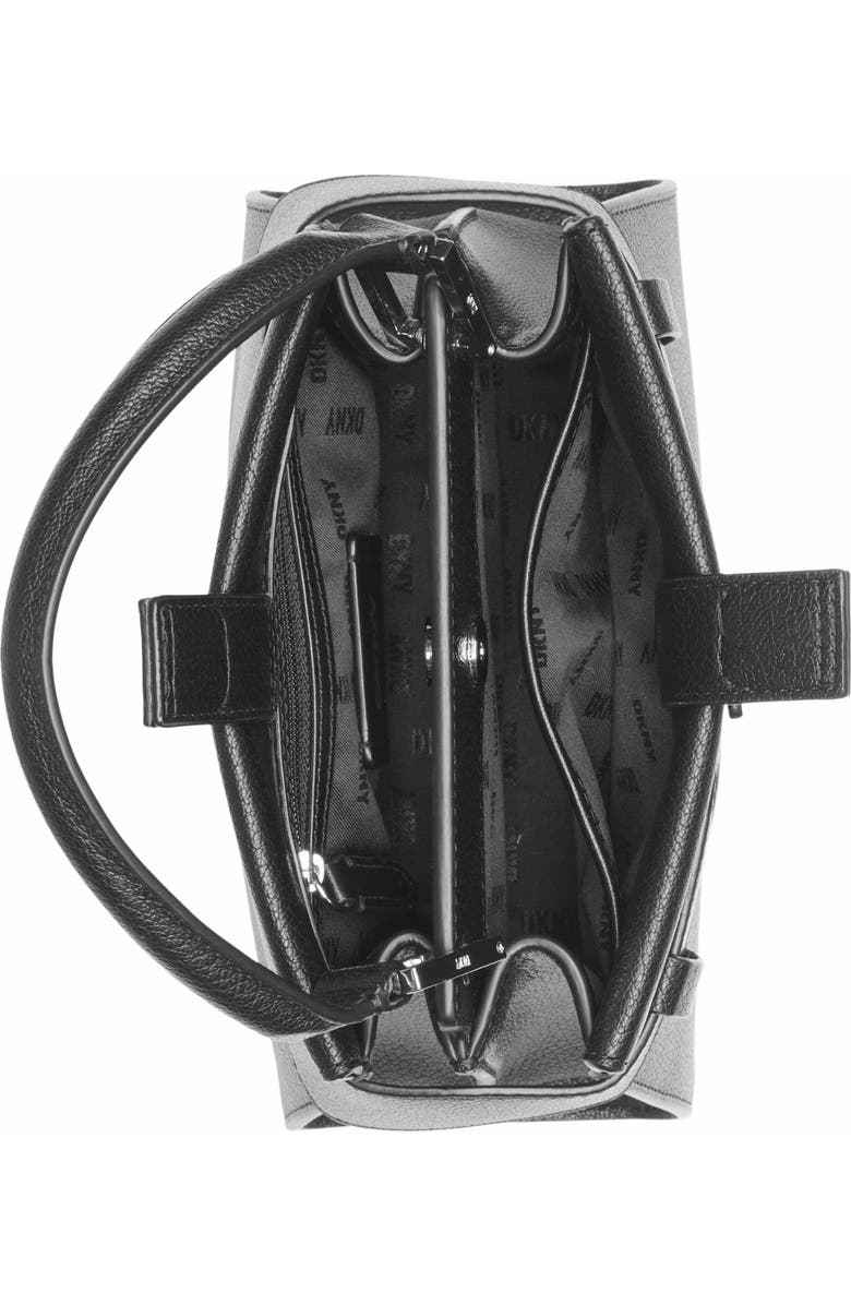 DKNY Bleeker Small Satchel, Alternate, color, Black/Silver