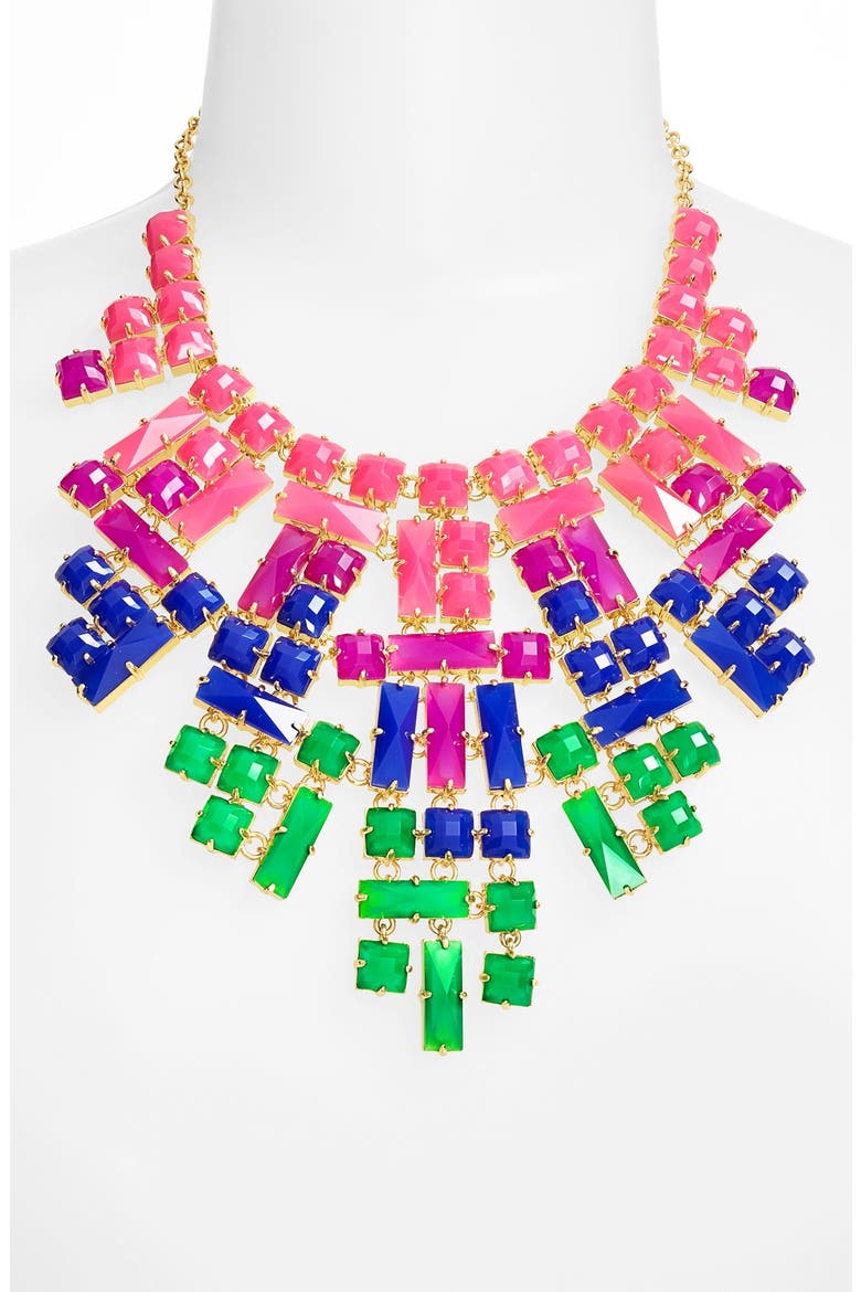 'skyline glow' bib necklace, Alternate, color, MULTI