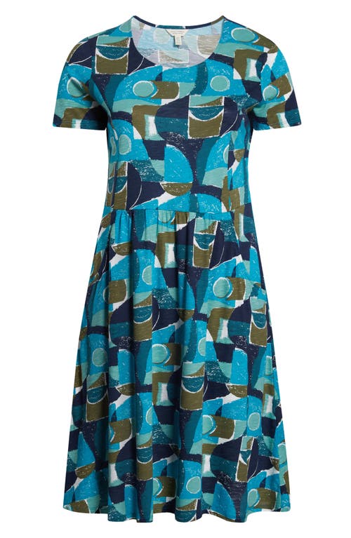Seasalt Cornwall Enor Abstract Print Organic Cotton T-shirt Dress In Multi