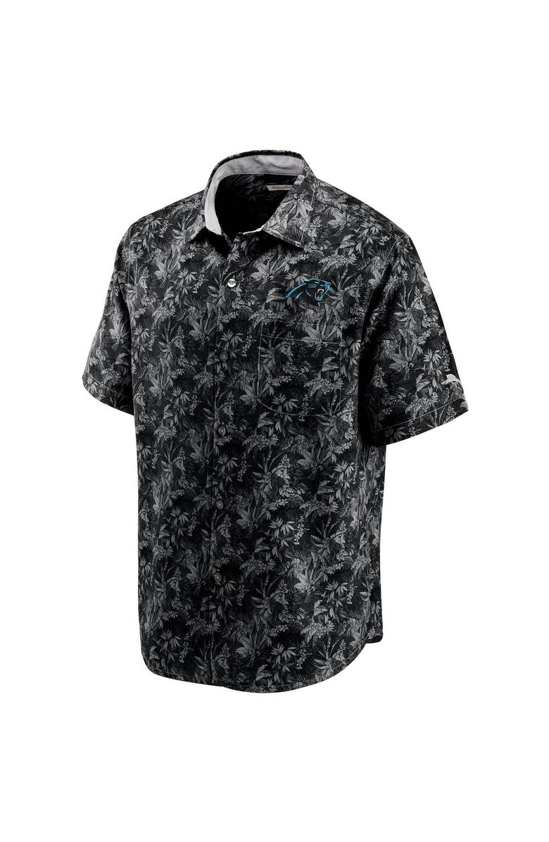 Tommy Bahama Men's Tommy Bahama Black Carolina Panthers Sport Jungle Shade Camp Button-Down Shirt, Alternate, color, 