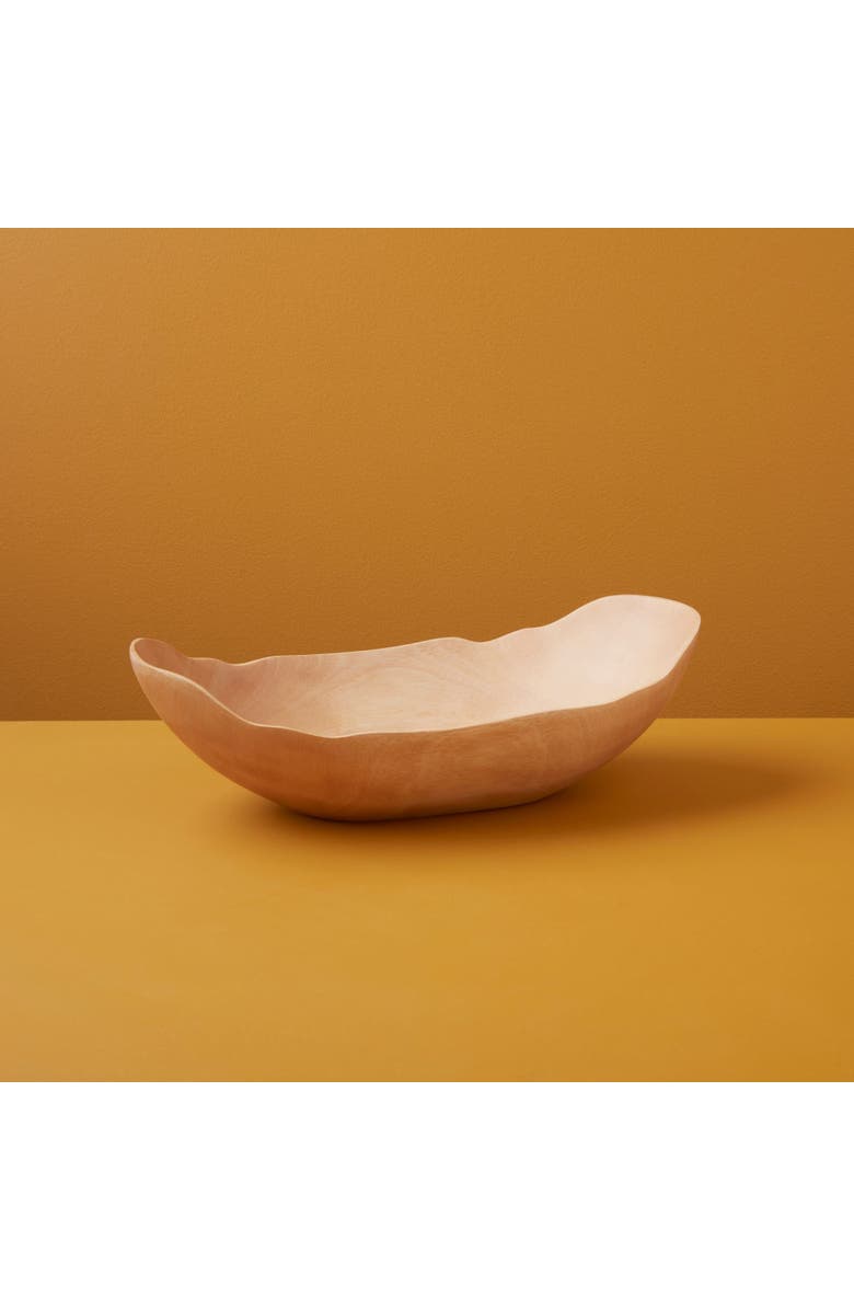 Be Home Kiln Mango Wood Petal Bowl, Alternate, color, Beige