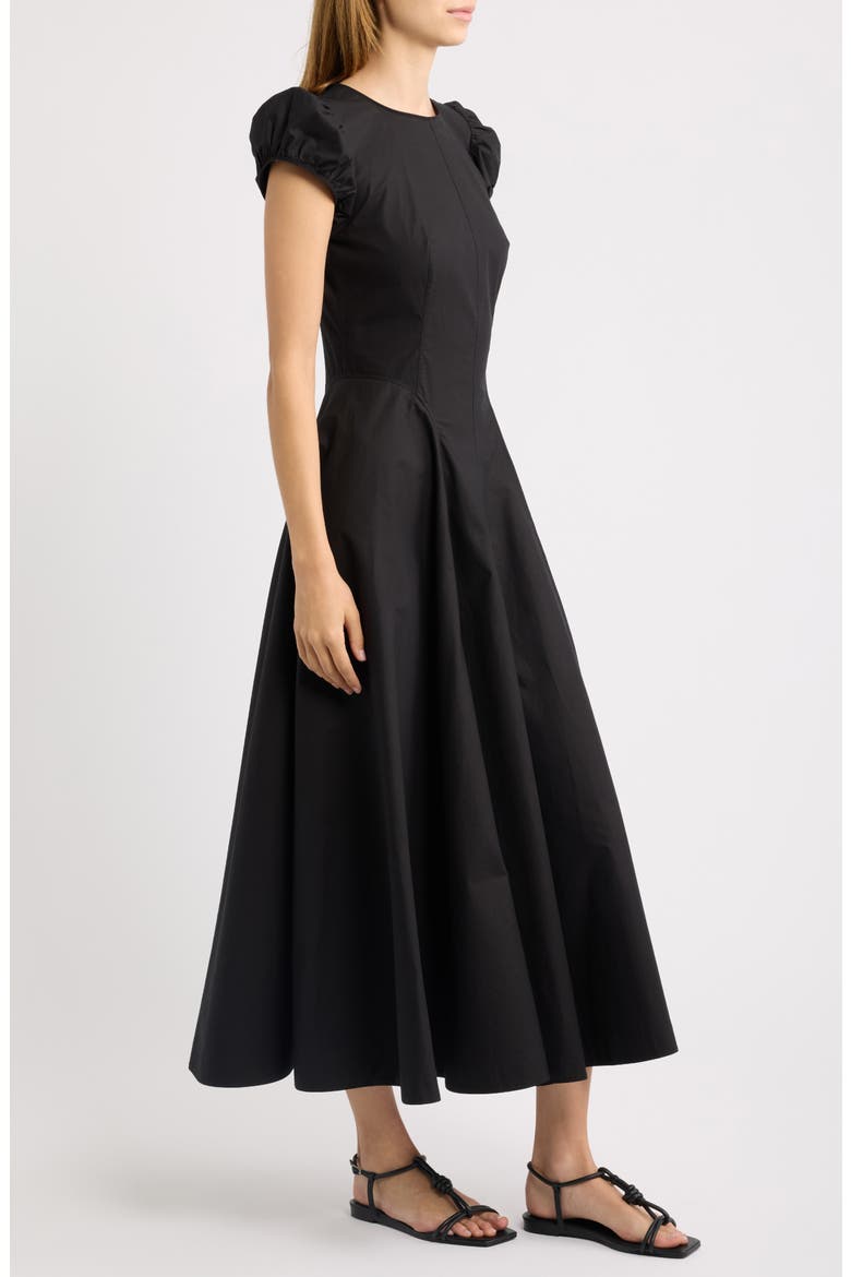 Rivelle Midi Dress, Alternate, color, BLACK