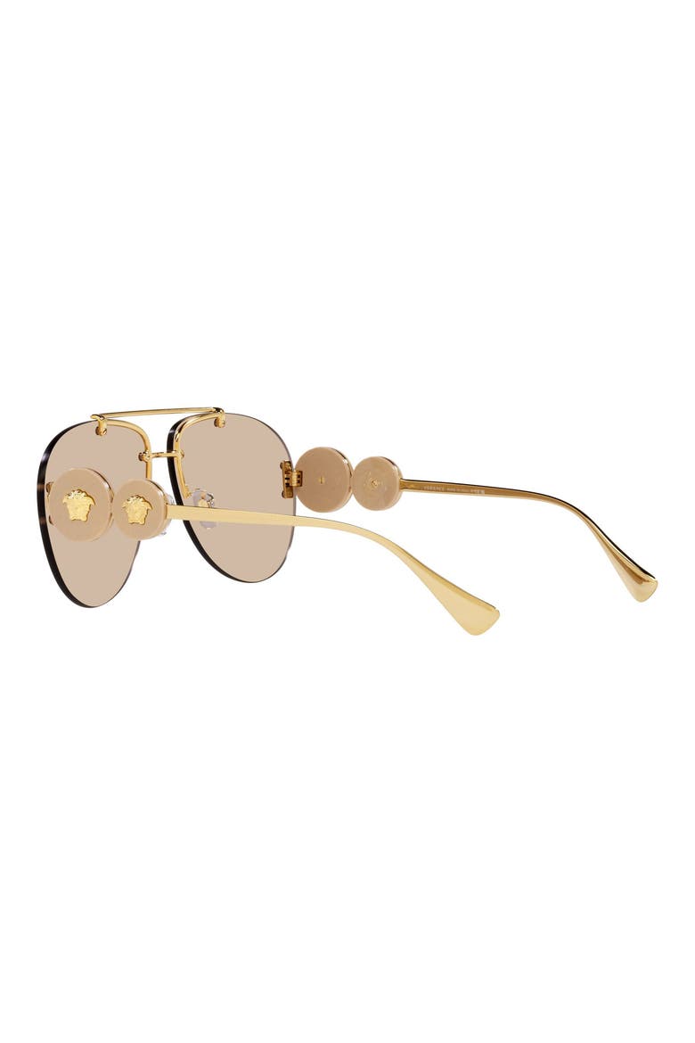 63mm Aviator Sunglasses, Alternate, color, LIGHT BROWN