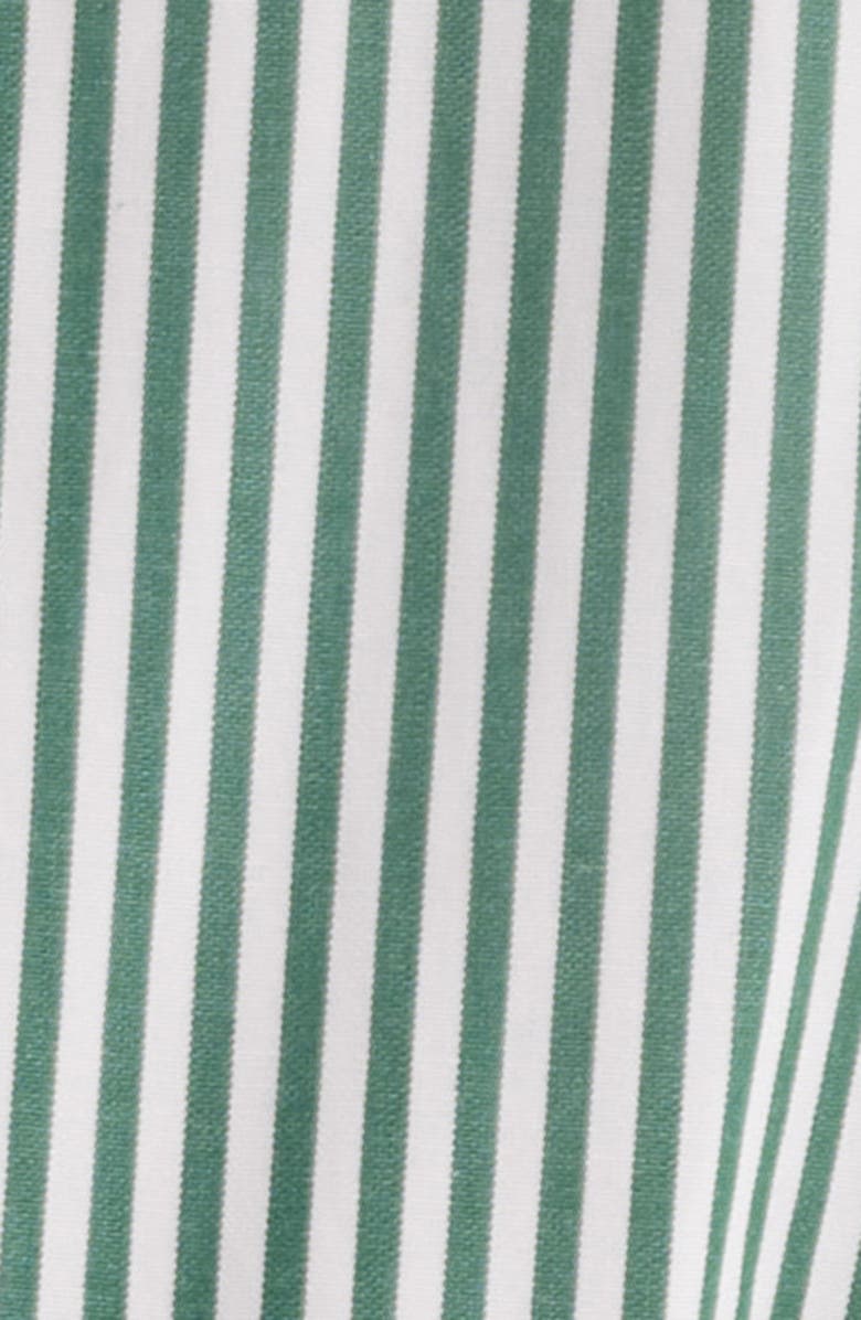 Faithfull the Brand Freja Stripe Long Sleeve Stretch Cotton Playsuit, Alternate, color, Green Stripe