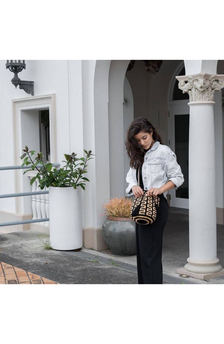 One Thread Collective Remi Bag, Alternate, color, Black + Beige