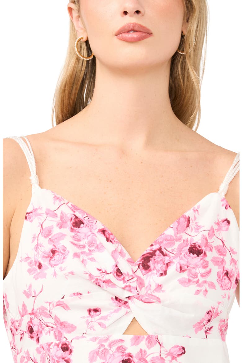 Floral Twist Front Tiered Maxi Dress, Alternate, color, ORCHID SMOKE