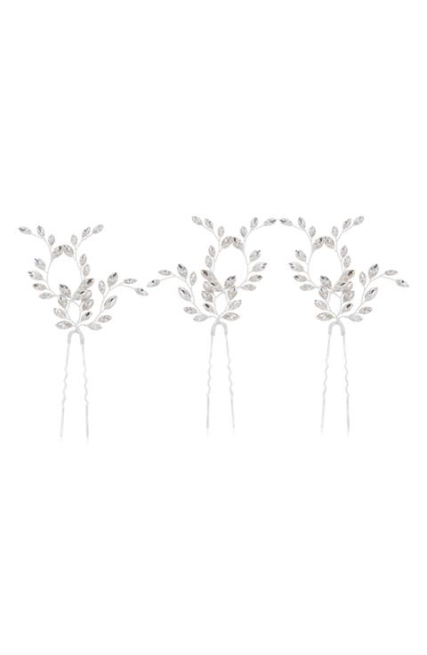Fawn Set of 3 Swarovski Crystal Hair Pins