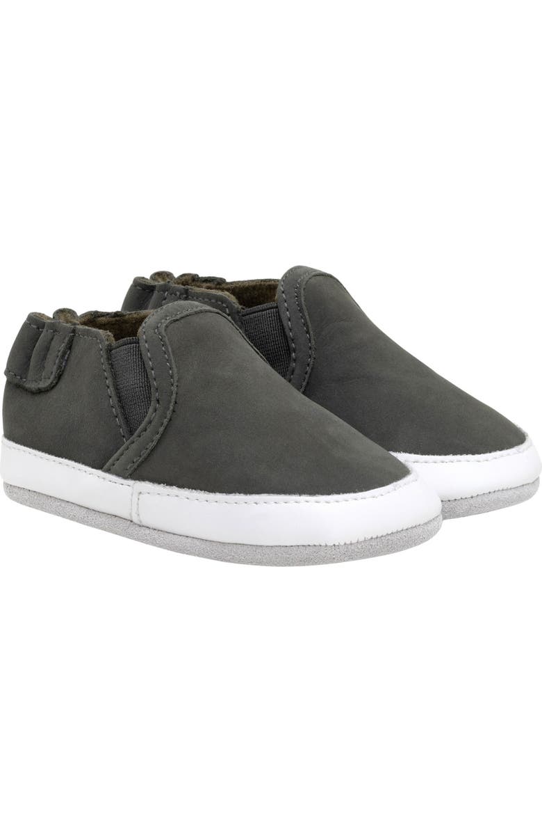 Robeez<sup>®</sup> Kids' Liam Crib Shoe, Main, color, Grey