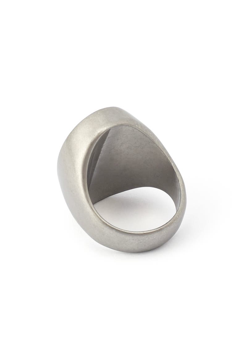 Eagle Logo Signet Ring, Alternate, color, ANTIQUE SILVER