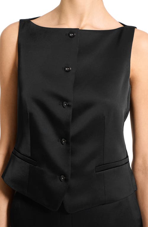 Theory Boat Neck Satin Vest In Black