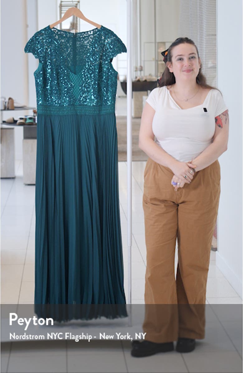 Sequin Lace Cap Sleeve Gown, sales video thumbnail