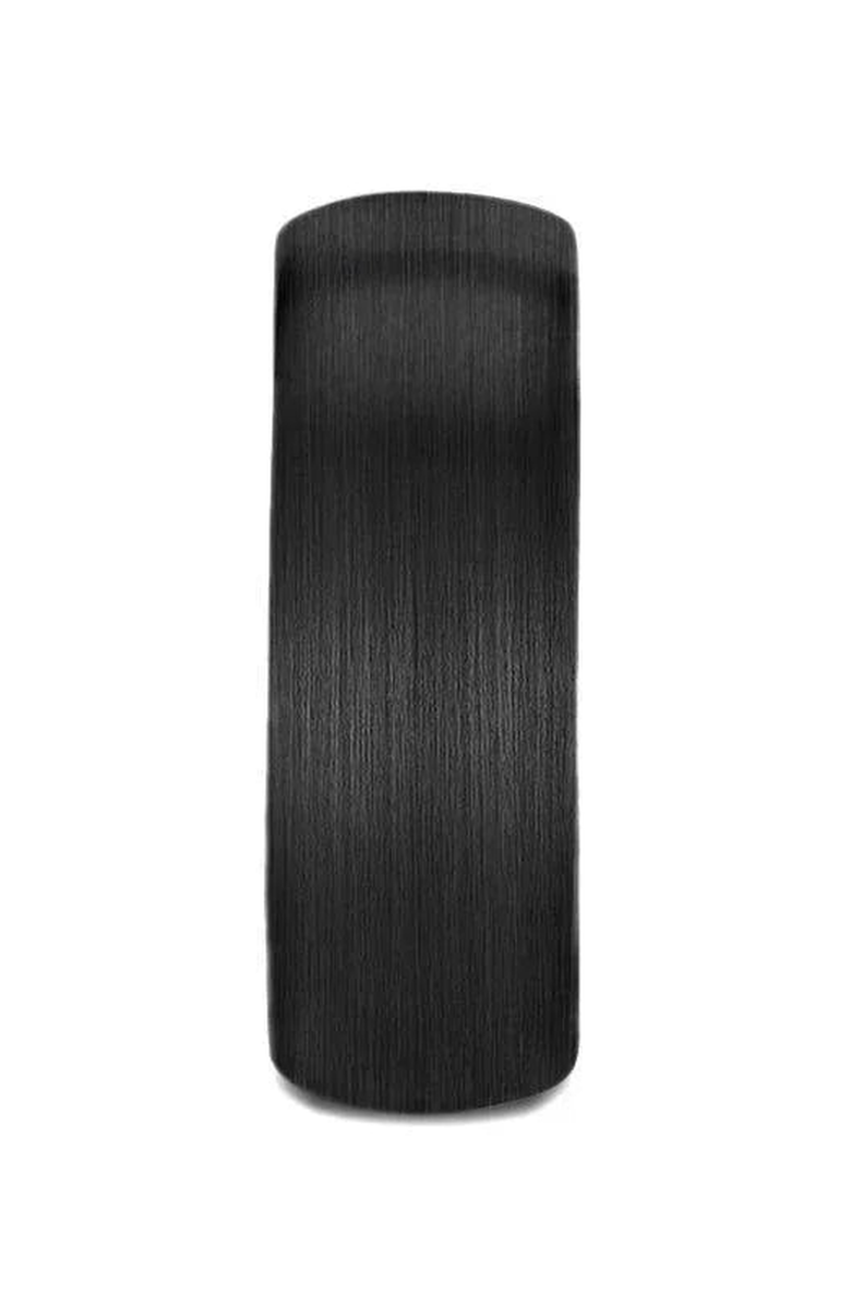 Larson Jewelers Raider Domed Brush Finished Tungsten Wedding Band, Alternate, color, Black 4Mm