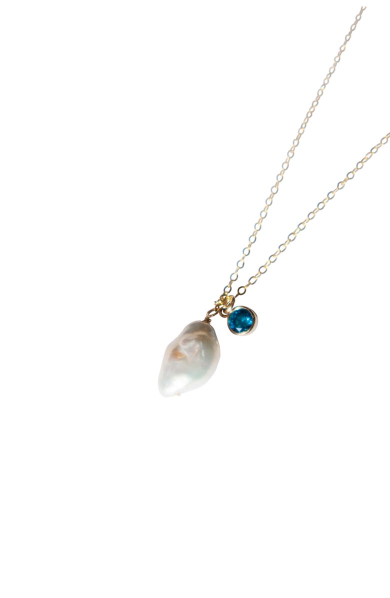 seree Skylar Baroque pearl and blue zircon necklace, Alternate, color,