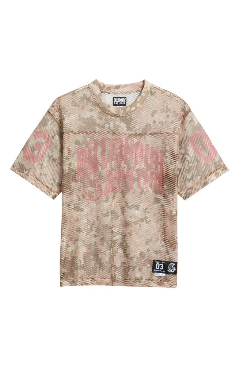 Billionaire Boys Club Varsity Logo Camo Print Mesh T-Shirt, Main, color, Doeskin