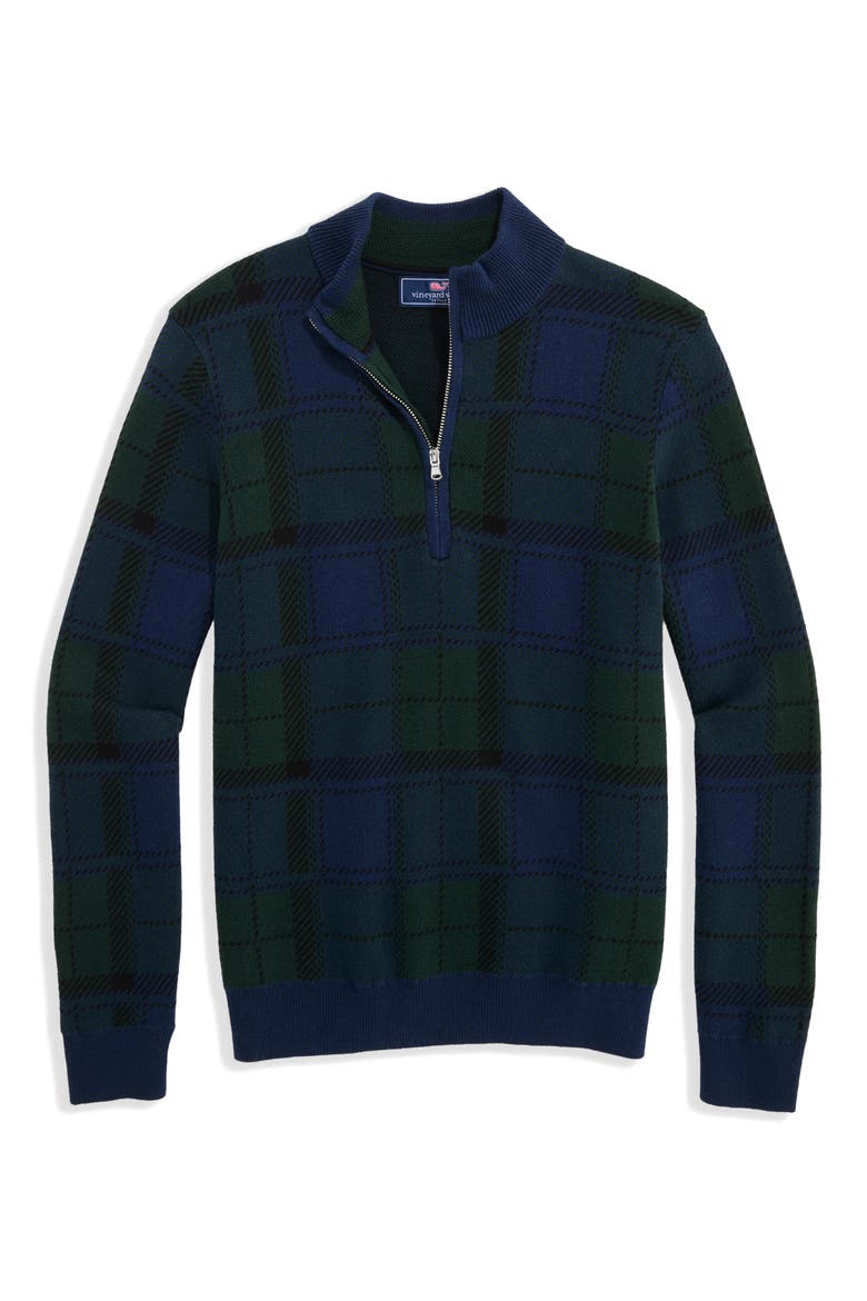 Kids' Blackwatch Boathouse Quarter Zip Pullover, Main, color, NAUTICAL NAVY