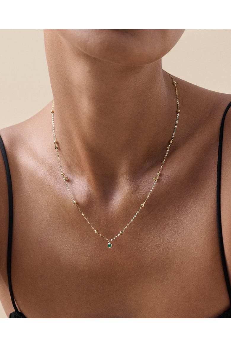 Globe Station Green Onyx Necklace, Alternate, color, Green Onyx