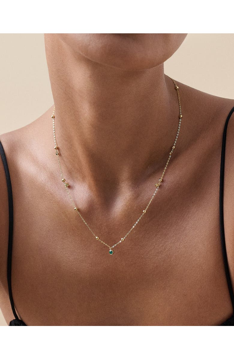 Edge of Ember Globe Station Green Onyx Necklace, Alternate, color, Green Onyx